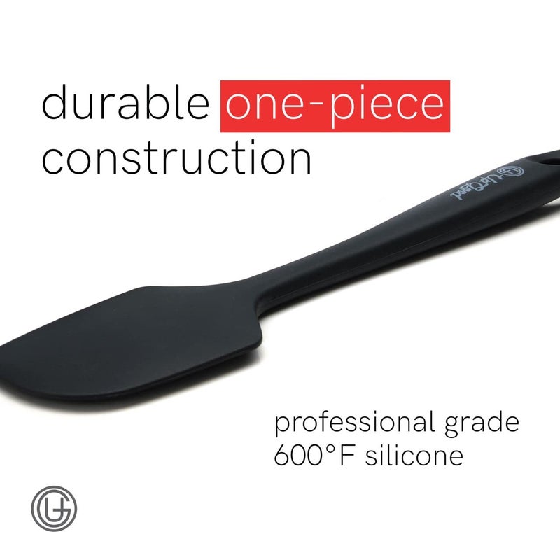 UpGood Silicone Spatula Set 600Â°F - High Heat Resistant Nonstick, Small and Large Kitchen Spatulas - Flexible BPA Free Professional Grade Cookware - Utensils for Cooking, Baking, Mixing(4 Pcs, Black) - Image 2
